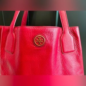 Tory Burch berry red tote bag